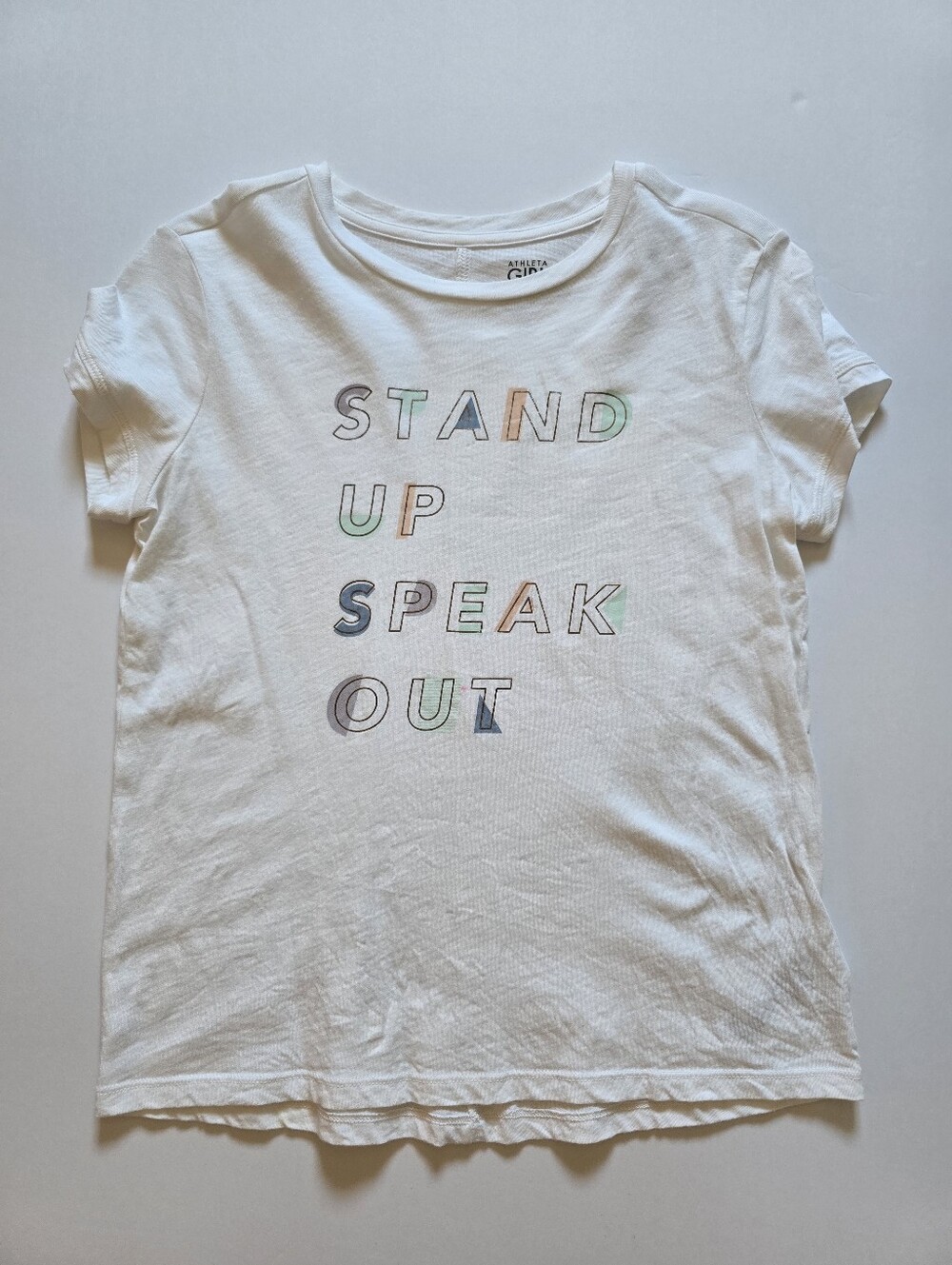 Athleta Girl STAND UP SPEAK OUT Tee Sz Lg (12)